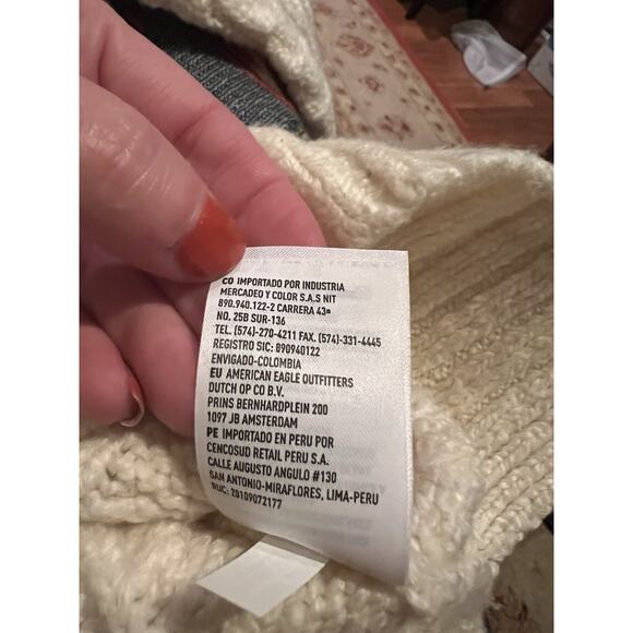 American Eagle Outfitter's Women's Medium Cream Cotton Blend Sweater Size M - Picture 5 of 6